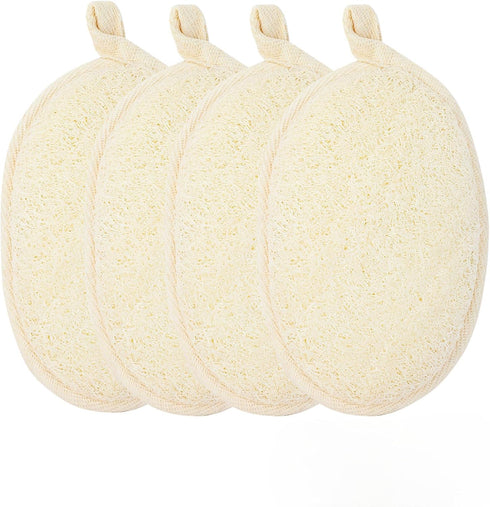 loofah exfoliating Body Scrubber, Perfect loofah Sponge for Men and Women use in Shower, Shower loofah (4 Packs) Made with Natural loofah, Shower ...