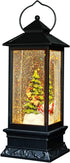 Eldnacele 12" Christmas Musical Snow Globe Lantern USB Lined Batteries Operated Water Glittering Lighted Lantern Santa Claus with 6H Timer Centerp...