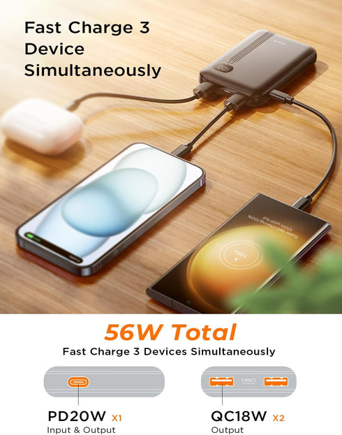AINOPE Small Portable Charger for iPhone, Mini 10000mAh Power Bank,20W PD Fast Mini Mobile Power Bank,Small Portable Charger for iPhone 15/14/13/1...