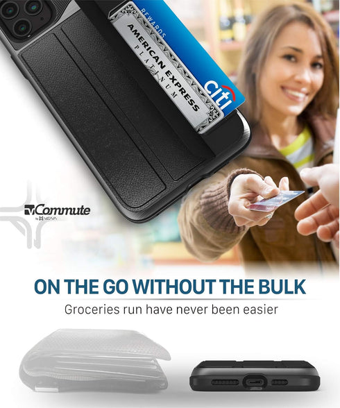 VENA vCommute Wallet Case Compatible with Apple iPhone 11 Pro (5.8"-inch 2019), (Military Grade Drop Protection) Flip Leather Cover Card Slot Hold...