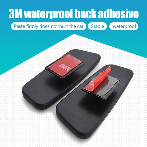 2 PCS Car Auxiliary Rear Blind Spot Mirror, 3.74" x 1.41" Self-adhesive Rectangular Curved Wide Angle Anti-glare HD Convex Mirror, Modification Ac...