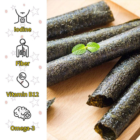 Big Roll Grilled Seaweed Snacks by Tao Kae Noi, BBQ Flavor Grilled Seaweed Rolls, Healthy Nori Sheet Rolls for Kids and Adults, Nori Snacks, 6 pac...