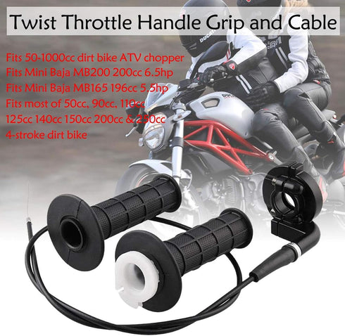 Handle Grip Twist Throttle Cable 7/8" 22mm for ATV/ATC Dirt Bike Mini Bike 50cc 125cc 150cc 250cc 125cc 140cc 4-Stroke Pocket Bike...