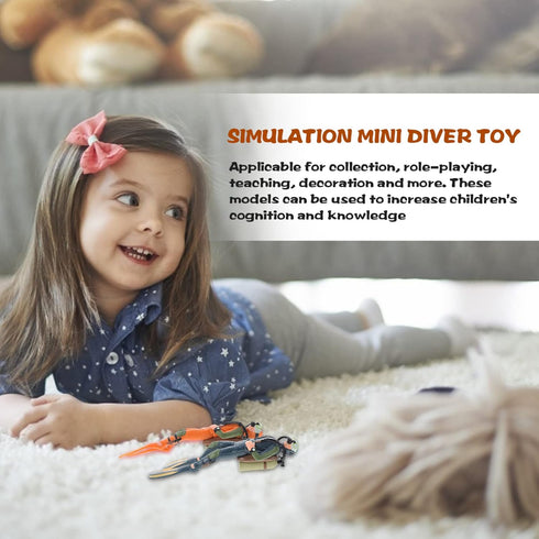 Diver with Hose Scuba Steve Toy Squid Fish Tank Action Figure Divers: 2PCS Scale Model Sea Animals Scuba Diver Toy Swimmers Diver Figures...