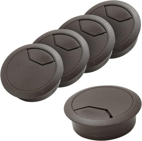 5 Pcs 2 Inch Desk Grommet, Wire Cable Cord Hole Cover Grommet Cable Cord Organizer for Home, Office, Coffee Brown...