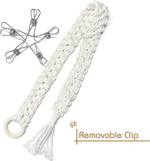 Hand Woven Macrame Hat Hanger Cap Rack - Boho-Style Hat Holder for Wall - Baseball Cap Organizer for Wall Hanging - Stylish and Practical Hat Stor...