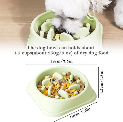 2PCS Slow Feeder Dog Bowls Small Dog, Non-Slip Puzzle Dog Bowl Slow Eating, Interactive Bloat Stop Dog Bowls, Anti-Gulping Pet Slower Food Feeding...