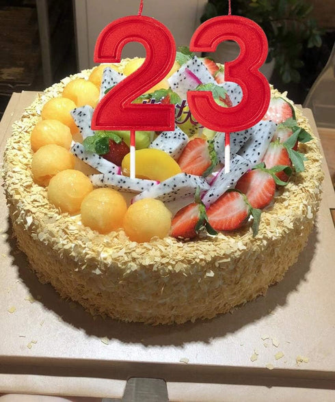 2.76in Birthday Candles Glitter Cake Red Number 3 Candles Topper Decoration for Wedding Anniversary,Party Celebration (RED Number 3)...