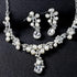 Bride Crystals Rhinestones Pearls Necklace Earrings Set Bridal Wedding Jewelry Sets Rhinestone Choker Necklace Prom Party Costume Jewelry Set for ...