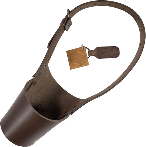 Thick Dog Muzzle Guard, Secure Training Cover, Mouth Guard Mask Prevents Biting Chewing, Anti Barking, Full Grain Leather, Handmade (XL)...