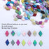 LITMIND Diamond Shaped Iridescent Glass Mosaic Tiles for Crafts Bulk, 0.79" x 0.48" Precut Mixed Colors Stained Glass Pieces, DIY Mosaic Making Su...