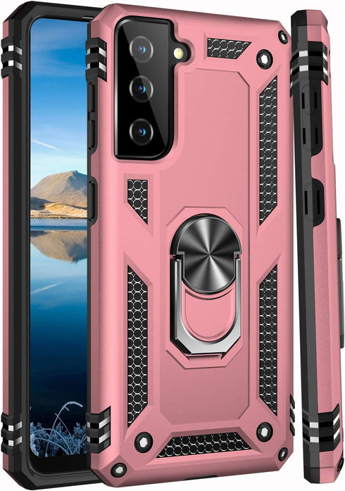 IKAZZ for Galaxy S21 Case,Military Grade Shockproof Heavy Duty Protective Phone Cover Pass 16ft Drop Test with Magnetic Kickstand Car Mount Holder...