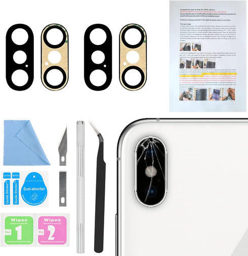 ASDAWN Back Rear Camera Lens Glass Replacement for iPhone Xs Max 6.5 Inches and iPhone Xs 5.8 Inches Camera Glass Lens Replacement with Pre-Instal...