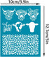 OLYCRAFT 4x5 Inch Dairy Cow Clay Stencils Highland Cow Silk Screen for Polymer Clay Cow Pattern Silk Screen Stencils Mesh Transfer Stencils for Po...