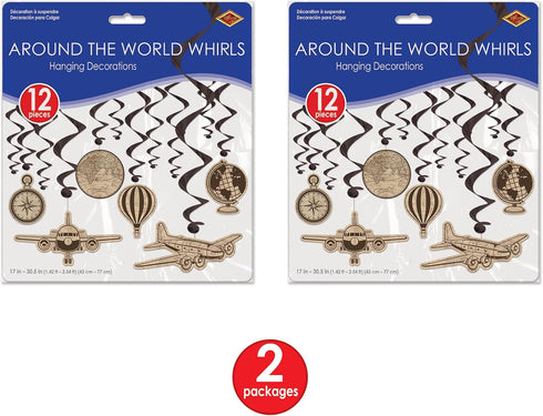 Beistle Around The World Around The World Whirls, Multicolor, 17" - 30.5"...