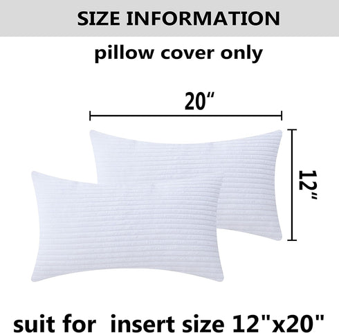 Home Brilliant Oblong Throw Pillow Covers 12x20 Striped Corduroy Rectangle Pillow Covers for Spring Decor Couch Lumbar Cushion Covers, 12 x 20 inc...