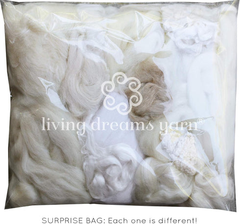 Assorted White Merino Roving Ends & Mixed Fiber Waste - Bulk Top Fiber for Felting, Spinning, Blending & Hand Dyeing...