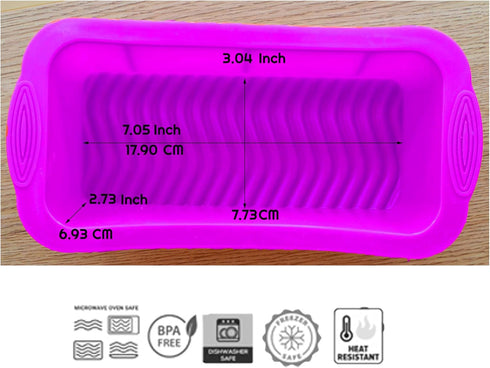 (2-Pack Baking Keto Bread Loaf Mold (Oven Safe) - Single-Serve, Reusable Rectangular Ice Cube (BPA-Free, Dishwasher Safe and Microwave Safe)...