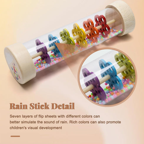 Baby Rain Stick, 7.7’’ Rain Stick Baby Toy for 6-12 Months, Rain Sticks for Kids, Rain Stick Rattle Shaker Baby Toys, Sensory Developmental Toy fo...