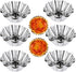 12 Pcs Stainless Steel Tart Pans - Non-Stick Flower Cookie Cutters Mold for Baking - Flower and Round Muffin Cups - Cupcake Mold for Kitchen...