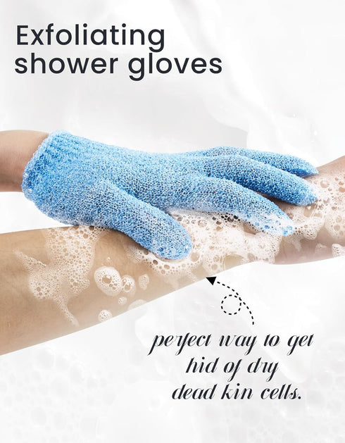Exfoliating Gloves Skin Body Exfoliator Shower Gloves Bath Mitt Body Scrub Gloves for Dead Skin Removal Exfoliation Mitt- Scrubbing Accessories fo...