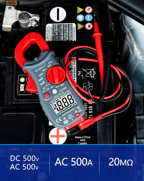 2000 Counts Digital Multimeter, AC/DC Current, AC/DC Voltage, Resistance, Continuity Test, Diode, NCV, Frequency (Clamp Meter)...