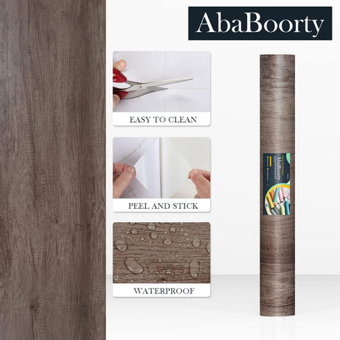 85''x15.8'' Classic Gray Oak Wood Wallpaper Peel and Stick Wood Contact Paper Waterproof countertop Vinyl Wood Wall Paper Removable Wood Look Viny...