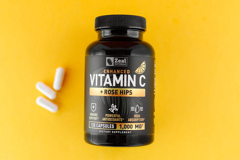 Vitamin C 1000mg with Rosehips (120 Capsules | 1000mg) Pure Vitamin C Capsules - Ascorbic Acid + Rose Hips for Powerful Immune System Support - Hi...