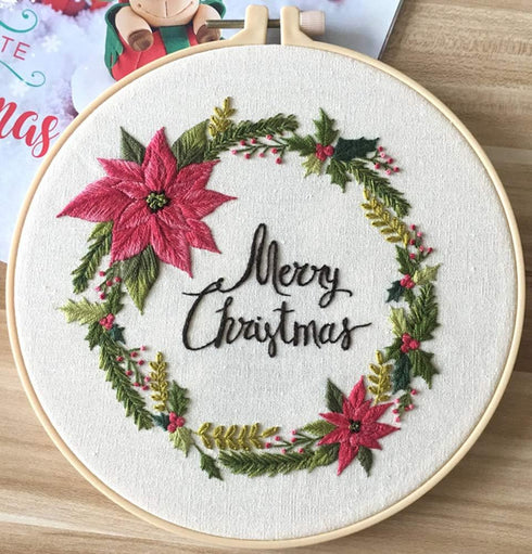 Embroidery Kit Antler and Flowers Christmas Ornaments Awesocrafts Full Range of Embroidery Starter Kits for Beginners Adults Kids DIY Handmade Eas...