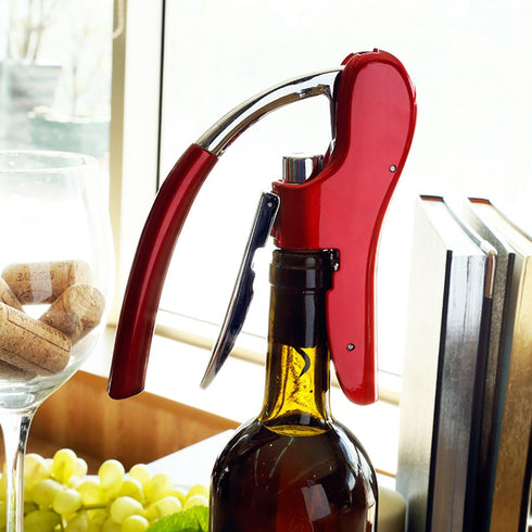 KAYCROWN Wine Bottle Opener, Vertical Lever Corkscrew with Built in Foil Cutter Design, Manual Handheld Corkscrew with Ergonomic Lever Pump...