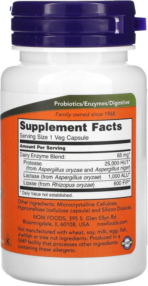 NOW Dairy Digest Complete,90 Veg Capsules...