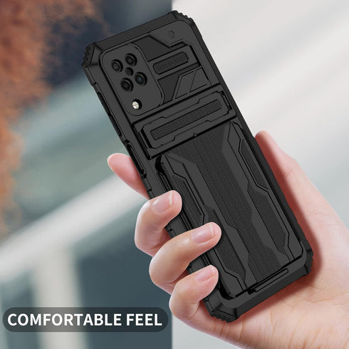 Samsung Galaxy A12 Case with Card Holder Detachable Wallet Cover, Built-in Phone Kickstand Screen Protector Full Body Shockproof Phone Case for Sa...