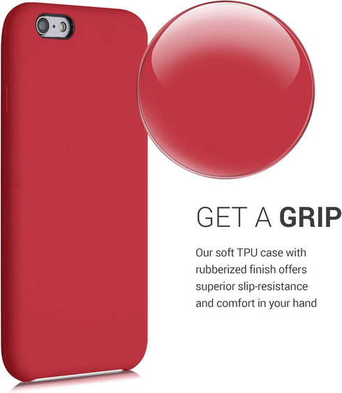 kwmobile Case Compatible with Apple iPhone 6 / 6S Case - TPU Silicone Phone Cover with Soft Finish - Classic Red...