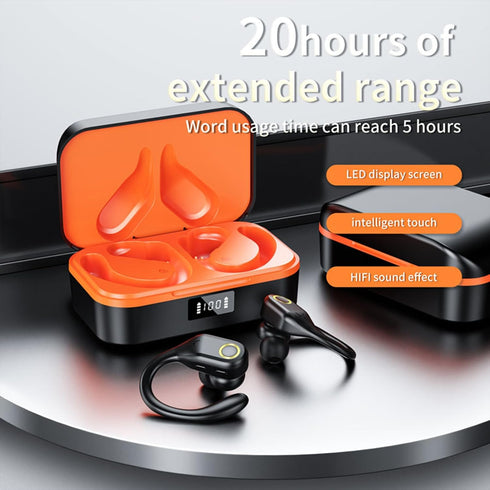 Wireless Earbuds, Noise Cancelling Bluetooth 5.3 Sports Headphones with Ear Hooks, 60H Playtime Digital Display IPX7 Waterproof Over-Ear Earphones...