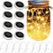 Solar Mason Jar Lights, 8 Pack 15 LED Waterproof Fairy Firefly Jar Lids String Lights with Hangers(NO JARS), Patio Yard Garden Wedding Easter Deco...