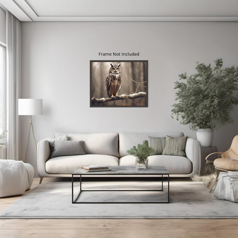 Posterizer 1 pcs- Beautiful owl sitting on a tree in the jungle-Art for Animal Lovers-Landscape & Nature Art- Gift for Men Women Teens-Living Roo...