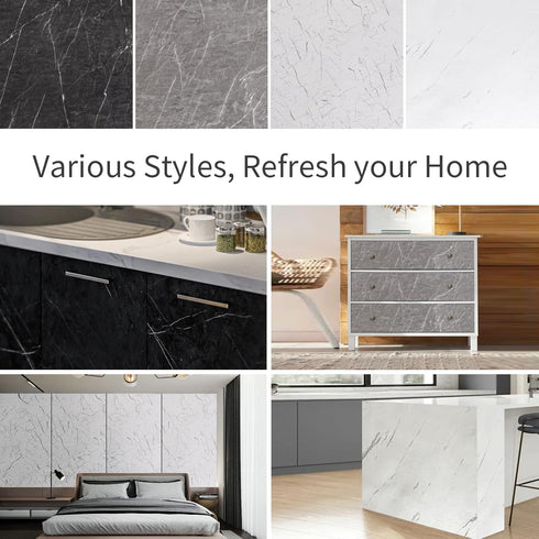 YIHAKIDS Marble Contact Paper Wallpaper Peel and Stick Matte Light Gray Self Adhesive Removable Wallpaper Decorative Contact Wallpaper for Counter...