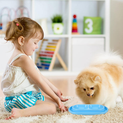 2 Pieces Cat Food Bowls Basic Dog Bowls Plastic Double Pet Food Water Bowls Feeding Bowl Tray Cat Eating and Drinking Bowl No Spill for Cats Dogs ...