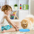 2 Pieces Cat Food Bowls Basic Dog Bowls Plastic Double Pet Food Water Bowls Feeding Bowl Tray Cat Eating and Drinking Bowl No Spill for Cats Dogs ...