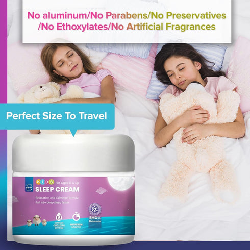 Kids Sleep Cream by PMT, Natural Sleeping Aid Regulates Sleep Patterns to Fall Asleep Faster, Uses Natural Ingredients Menthol & Lavender, Improve...