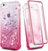 Ruky for iPhone 6 Plus 6s Plus 7 Plus 8 Plus Case, Glitter Clear Women Full Body Rugged Liquid Cover with Built-in Screen Protector, Gradient Pink...