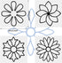 Zonon 9 Pieces Flower Line Quilting Stencil Kit Sewing Flower Reusable Template Stencils with Metal Open Ring for Sewing on Fabric Quilt Clothes...