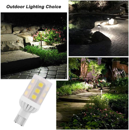 Cheopha 921 T5 T10 Wedge Base LED Light Bulb 12VAC/DC 3W Cool White 6000K 360-Degree for Outdoor Landscape Path Step Deck Light RV Camper Trailer ...