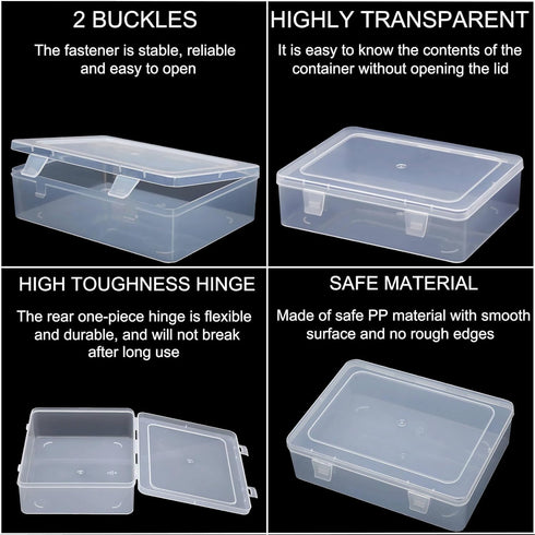 Bead Organizer Box, 30Pcs Small Clear Plastic Bead Storage Containers, 1 Craft Storage Box with Hinged Lid, 42 Labels, Mini Box for Jewelry Making...