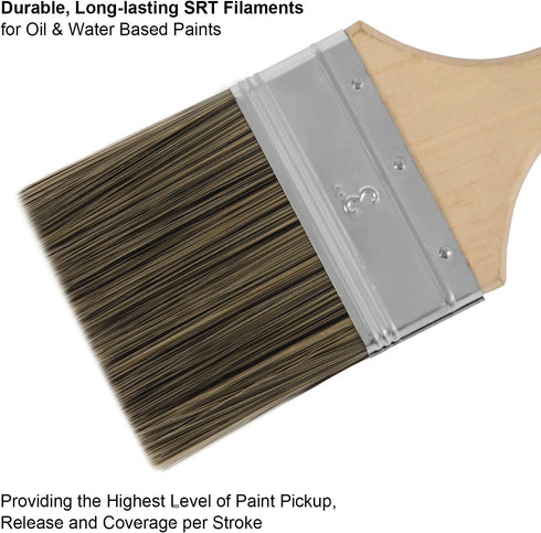 Double Thick Chip Paint Brush Set,Wood Stain Brushes for Painting Walls and Fence Staining, Wooden Handle Masonry Paintbrush for Varnish, Paste an...