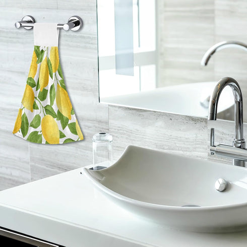 Boccsty Lemon Hanging Kitchen Towels 2 Pieces Summer Lime Tree Branch Dish Cloth Tie Towels Hand Towel Tea Bar Towels for Bathroom Farmhouse House...