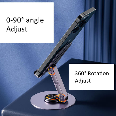 Phone Tablet Holder Metal Phone Stand 360° Rotation All Kinds Cellphone Foldable Scalable Office Desk Adjustable Portable for Travel......