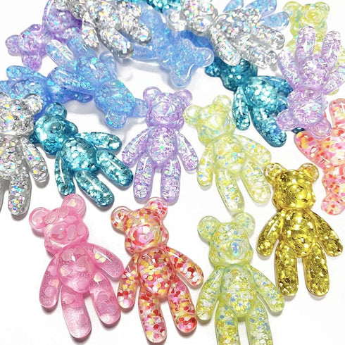 Daimay 20 Pieces 10 Colors Cute Bear Charm Pendants Cartoon Keychain Pendants Resin Gummy Candy Necklace Colorful for Earring Bracelet DIY Jewelry...