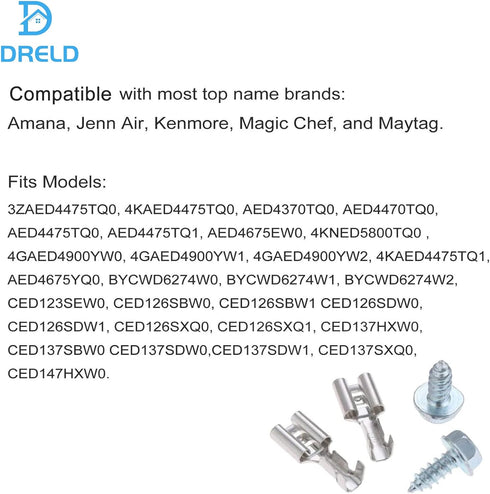 279816 Dryer Thermal Cut-Off Kit, Replacement for Whirlpool, Kenmore Dryers, Replace 3399848 AP3094244 PS334299 279816VP