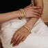 3 pcs Chunky Gold Bracelet Bangle Adjustable Wide Wristband Bracelets Set 18K Gold Plated Stretch Bangles for Women Men Trendy...